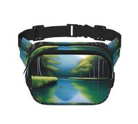 Serene Waters Sac banane carré double couche pour activités de plein air telles que le sport, les voyages, la randonnée, le cyclisme, Noir , Taille unique