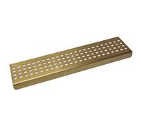 SereneDrains Étagère de douche flottante en acier inoxydable et laiton doré pour perceuse de douche à fixer au mur - Petite étagère décorative de salle de bain (or mat, 30,5 cm)