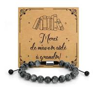 SereneGLow Cadeau Noel Maitre D'école Fin D'année Merci Maitre Bracelet Pierre Naturelle Cadeau Fin D'année Scolaire Merci de m'avoir Aidé à Grandir Creche Merci Handy Cadeaux Maitre Professeur Noel