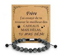 SereneGLow Idee Cadeau Frère Noel Original Cadeau Grand Frere Cadeaux Petit Frere Bracelet Pierre Naturelle Cadeaux pour Mon Beau Frère Saint Valentin Homme Anniversaire Noel