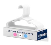 SereneLife 40 Perches en Plastique pour Enfants - Perches Antidérapantes pour Bébé, Design Mince et Économie d'Espace pour Organiser les Vêtements, Vêtements Infantiles, Enfants et Nouveau-Nés (Blanc)