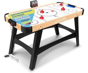 SereneLife Air Hockey Table- Jeu de Hockey sur Table de 147 cm avec Moteur 2X Plus Puissant, Tableau de Bord Numérique à LED, Distributeur de Palets et Accessoires Complets