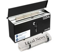 SereneLife Boîte aux Lettres Murale Extérieure avec Porte-Journaux - Serrure 2 Clés, Antirouille et Étanche, Montage Facile, Numéros Adhésifs Inclus-Pour Usage Résidentiel ou Commercial - 29x40x8,4 cm