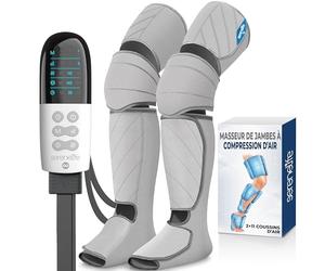 SereneLife Bottes Pressothérapie Chauffantes - Masseur de Jambes à Compression d’Air pour Mollets, Genoux et Pieds,6 Modes, Appareil de Massage pour Détente Musculaire, Soulagement Douleur et Thérapie