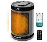 SereneLife Chauffage d'Espace Intelligent, Chauffage Électrique Portable 1500W pour Intérieur avec Thermostat, Application Wi-Fi, Télécommande, Minuteur 12h et Sécurité Anti-Retournement pour Chambre,
