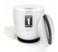 SereneLife Chauffe-Serviettes de Luxe pour Salle de Bain avec Support pour Disque Parfumé-Seau Chauffant Arrêt Automatique-Convient pour 1 Grande Essuie-Main, ABS, Noir, Taille Unique