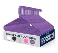 SereneLife Cintres - Cintres en Plastique - Antidérapants - Porte-Vêtement Fins et Gain de Place - pour Chemises, Pulls, Sweats, Vêtements Enfants et Robes - Ultra-Fins - Légers - Lot de 50 - Rose