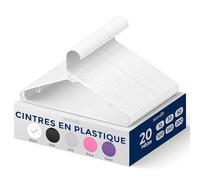 SereneLife Cintres - Cintres en Plastique - Porte-vêtements Gain de Place - Antidérapants - pour Chemises, Pulls, Sweats, Vêtements pour Enfants et Robes - Ultra-Fins - Légers - Lot de 20 - Blanc