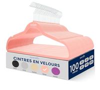 SereneLife Cintres - Cintres en Velours Antidérapants - Porte-Vêtement Fins et Robustes - avec Crochet en Métal Pivotant à 360° - Supportant jusqu'à 4,5 kg pour Vestes, Pantalons et Robes -Lot de 100