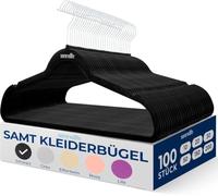 SereneLife Cintres - Cintres en Velours Antidérapants - Porte-Vêtement Fins et Robustes - avec Crochet en Métal Pivotant à 360° - Supportant jusqu'à 4,5 kg pour Vestes, Pantalons et Robes -Lot de 100