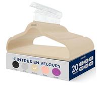SereneLife Cintres - Cintres en Velours Antidérapants - Porte-Vêtement Fins et Robustes - avec Crochet en Métal Pivotant à 360° - Supportant jusqu'à 4,5 kg pour Vestes, Pantalons et Robes - Lot de 20