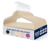 SereneLife Cintres - Cintres en Velours Antidérapants - Porte-Vêtement Fins et Robustes - avec Crochet en Métal Pivotant à 360° - Supportant jusqu'à 4,5 kg pour Vestes, Pantalons et Robes -Lot de 100