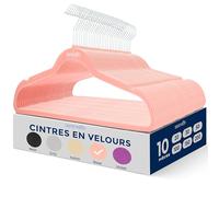 SereneLife Cintres - Cintres en Velours Antidérapants - Porte-Vêtement Fins et Robustes - avec Crochet en Métal Pivotant à 360° - Supportant jusqu'à 4,5 kg pour Vestes, Pantalons et Robes - Lot de 10