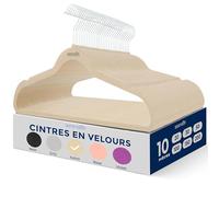 SereneLife Cintres - Cintres en Velours Antidérapants - Porte-Vêtement Fins et Robustes - avec Crochet en Métal Pivotant à 360° - Supportant jusqu'à 4,5 kg pour Vestes, Pantalons et Robes - Lot de 10