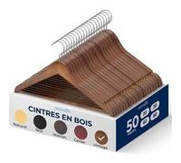 SereneLife Cintres en Bois - Cintres Fins Gain de Place - Crochet Pivotant à 360° - Supportent Jusqu’à 4,5 kg - Idéals pour Manteaux, Vestes, Pantalons et Robes - Lot de 50