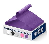 SereneLife Cintres Plastique Antidérapants Ultra-Fins - Porte-Vêtements Gain de Place pour Chemises, Pulls, Robes, Enfants - Légers et Solides - Lot de 150 - Violet