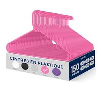 SereneLife Cintres - Cintres en Plastique - Antidérapants - Porte-Vêtement Fins et Gain de Place - pour Chemises, Pulls, Sweats, Vêtements Enfants et Robes - Ultra-Fins - Légers - Lot de 150 - Rose