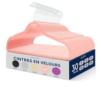 SereneLife Cintres - Cintres en Velours Antidérapants - Porte-Vêtement Fins et Robustes - avec Crochet en Métal Pivotant à 360° - Supportant jusqu'à 4,5 kg pour Vestes, Pantalons et Robes - Lot de 30