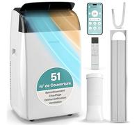 SereneLife Climatiseur Mobile 12000 BTU WiFi avec Chauffage - Climatiseur Portable avec Évacuation, Mode Nuit, Ventilateur et Déshumidificateur, Kit Fenêtre