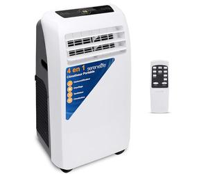 SereneLife Climatiseur Mobile 9000 BTU avec Chauffage - Climatiseur Portable 4 en 1 avec Déshumidificateur Ventilateur Télécommande et Kit Évacuation Fenêtre Blanc
