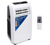 Serenelife Climatiseur mobile, Climatiseur Portable 3-en-1 avec Fonction Déshumidificateur Intégrée, Mode Ventilateur, Télécommande,Kit d'Évacuation Complet pour Fenêtre, 9K BTU+CHAUFFAGE, Blanc