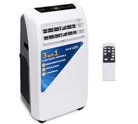 SereneLife Climatiseur Mobile Silencieux,9000 BTU,Climatiseur Portable 3-en-1 avec Fonction Déshumidificateur Intégré,Mode Ventilateur,Télécommande,Kit d'Évacuation Complet Montable sur Fenêtre,Blanc