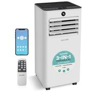 SereneLife Climatiseur Portable 9000 BTU WiFi, Climatiseur Mobile Compact avec Télécommande - Clim 3-en-1 Rafraichisseur d’Air Ventilateur, Kit Fenêtre pour Maison Bureau