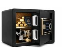 SereneLife Coffre-Fort pour Maison | Accès Électronique par Empreinte Digitale, Coffre à Argent pour Maison et Bureau, Clavier Tactile & Serrure, Acier, Inclut 2 Clés Maîtresses