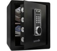 SereneLife Coffre-Fort pour Maison - Accès Électronique par Empreinte Digitale, Coffre à Argent pour Maison et Bureau, Clavier Tactile & Serrure, Acier, Inclut 2 Clés Maîtresses