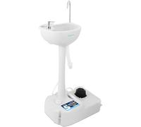 SereneLife Évier de Camping Portable avec Support pour Serviette et Distributeur de Savon - Station de Lavage avec Roues - Lavabo Mobile pour événements en Plein Air, Rassemblements et Camping