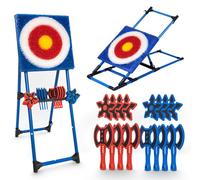 SereneLife Jeu de Lancer Haches et Fléchettes Enfant - Cible Pliable avec 8 Haches et 8 Étoiles, Jeu Extérieur pour Jardin, Anniversaire, Kermesse, Fête, Enfants et Adultes