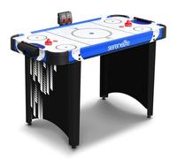 SereneLife Jeu de Table Airhockey - Table d'arcade compacte pour Enfants et Adultes - Surface de Jeu à air - Surface résistante aux Rayures - Kit de palettes et poussoirs pour salles de Jeux et Jeux