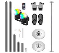 SereneLife Kit de bâton de danse rotatif portable, Pour fitness et d'amusement, avec chaussettes de yoga, lumières de fête, de qualité professionnelle et l'entraînement, à la performance et l'exercice