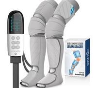 SereneLife Masseur de Jambe à Compression d'air - 4 Modes de Vibration, 2 Modes de Température Chauffage - Gris