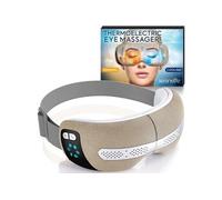 SereneLife Masque Chauffant Yeux - Masseur Oculaire Intelligent avec Chaleur, Refroidissement, Compression d’Air, Vibration, Bluetooth, 5 Modes, Masseur de Tête sans fil, Pliable, Cadeau Femme Homme