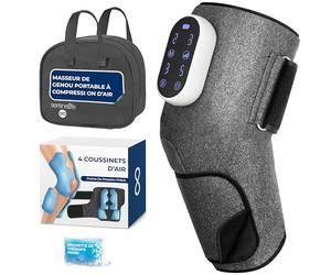 SereneLife Masseuse de Jambe à Compression d'air 3-en-1 Portable - Compacte, Légère et Sécurisée, 4 Modes de Vibration, 2 Modes de Température Chauff