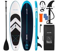 SereneLife Paddle Gonflable Adulte XL 335 cm - Stand Up Paddle Stable Grande Largeur pour 2 Adultes et Un Animal, Capacité 200 kg, Tapis EVA, Kit Complet avec Pompe, Pagaie et Sac