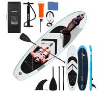 SereneLife Paddle Gonflable Adulte XL 350 cm - Stand Up Paddle Stable Grande Largeur pour 2 Adultes et Animal, Capacité 220 kg, Tapis EVA, Kit Complet avec Pompe, Pagaie et Sac pour Sport Nautique