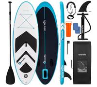 SereneLife Paddle Gonflable Enfant 236 cm - Stand Up Paddle Stable pour Jeunes Débutants dès 5 Ans, Largeur 76 cm, Capacité 91 kg, Tapis EVA, Kit Complet avec Pagaie Réglable, Pompe et Sac