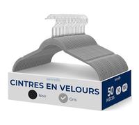 SereneLife Set de 50 perches pour chemises, Perches en velours antidérapantes premium avec crochets pivotants à 360°, Design mince gain de place pour tops,vestes, blouses et robes à bretelles,supporte