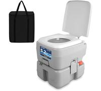 SereneLife Toilette Portable avec Sac de Transport,Toilette Camping,WC Chimique Portable avec Pompe à Piston CHH et Indicateur de Niveau Grand Réservoir de Déchets de 20 Litres,100 à 120 Chasses