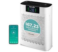 Serenelife Purificateur d’Air HEPA Intelligent - Jusqu’à 100 m², WiFi et App, Ultra Silencieux, Élimine poussière, poils d’animaux et odeurs, idéal pour allergies, Pour Maison, Bureau - Blanc