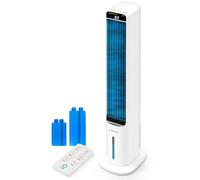 SereneLife Rafraîchisseur d’Air Tour 5L avec Télécommande - Ventilateur Colonne Silencieux avec Oscillation, 3 Vitesses, 4 Blocs de Glace, Économe en Énergie