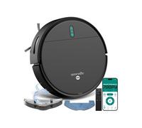 SereneLife Robot Aspirateur Balai Intelligent - Aspiration 700 Pa, Contrôle App, 3 Modes de Nettoyage, Capteurs Anti-Chute, Auto-Recharge, Silencieux, Poils d’Animaux, Sols Durs et Tapis-Noir