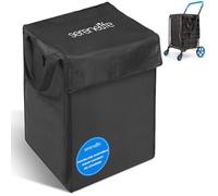 SereneLife Sac pour Chariot de Courses, Sac Universel pour Chariots Standards, Sac Pliable Résistant à l'eau et à l'usure, Sac Suspendu 57x44x36cm, Noir