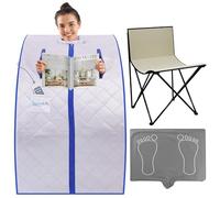 SereneLife Sauna infrarouge portable pour la maison, tente de sauna compacte avec coussin chauffant et chaise, spa personnel complet avec télécommande, installation et rangement faciles, chaleur