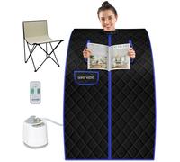 SereneLife Sauna Portable, pour la Relaxation et la Perte de Poids, Sauna Infrarouge, Spa Maison avec Générateur de Vapeur, Tente Chauffante Mobile, Chaise Pliable et Télécommande Filaire