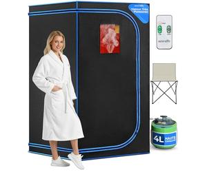 Serenelife Sauna Portable, Sauna Infrarouge avec Vapeur, Spa Maison, Tente Spa avec Télécommande, Chaise Pliable et minuteur