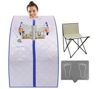 SereneLife Sauna Portable, Sauna Infrarouge, Vapeur, Spa Maison, Tente Chauffante Mobile, Pliable Cabine avec Coussin Chauffant et Chaise Pliant