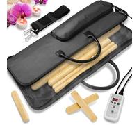 SereneLife Set Bâtons Bambou Chauffants - Kit Portable avec Contrôleur Température Numérique, Pochette Chauffante, 8 Bâtons